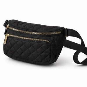 Black Quilted Belt Bag